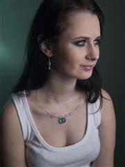 Struna světle zelená, náušnice - spirála