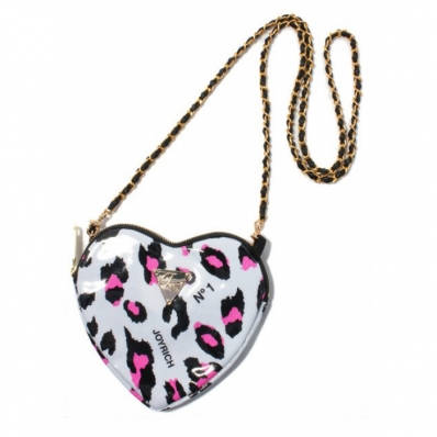 Heart Pouch - Pink Leopard